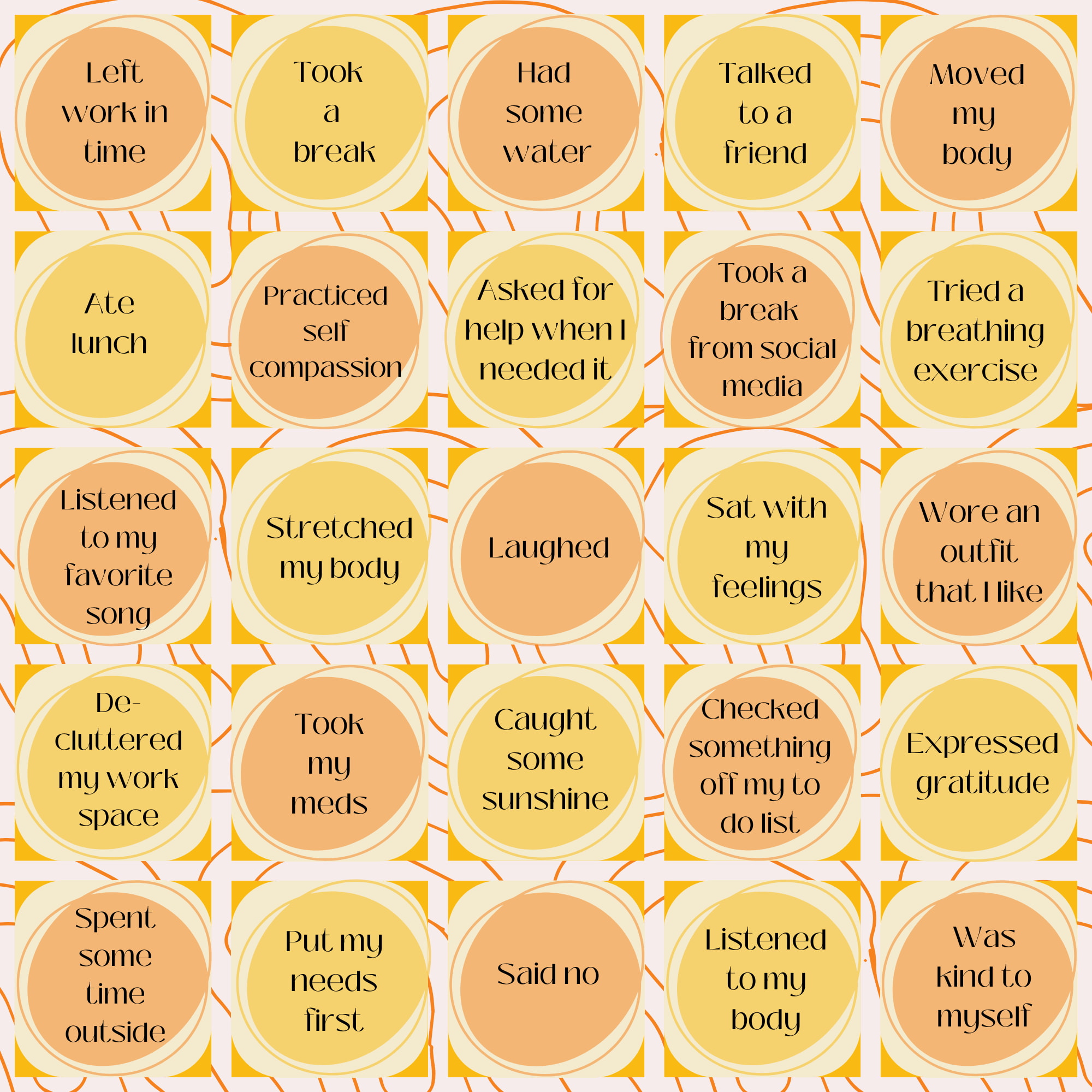 Self-Care Bingo